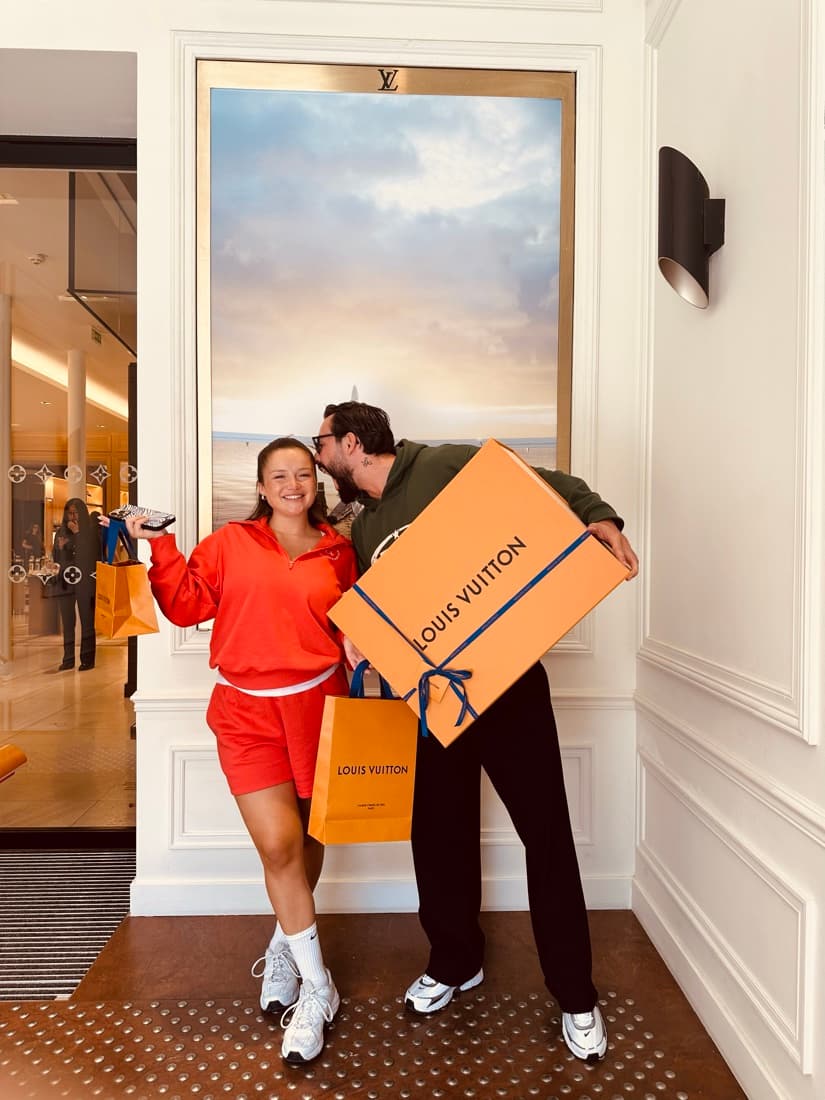 A winner unboxing a prize