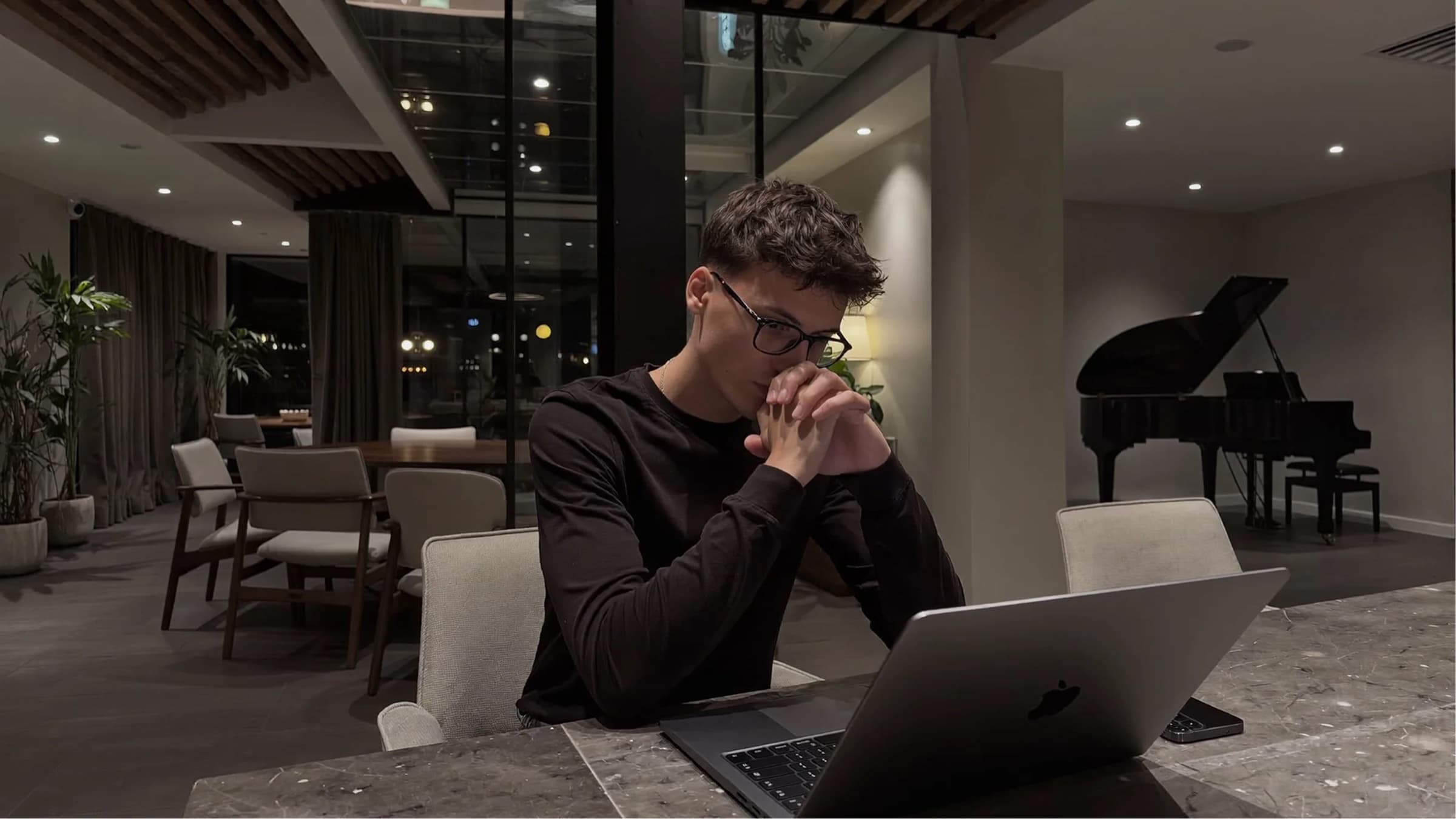 Marin Gasparato working on a laptop